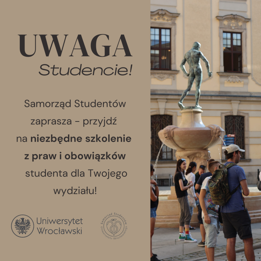 plakat wydarzenia: szkolenie dla studentów z ich praw i obowiązków 