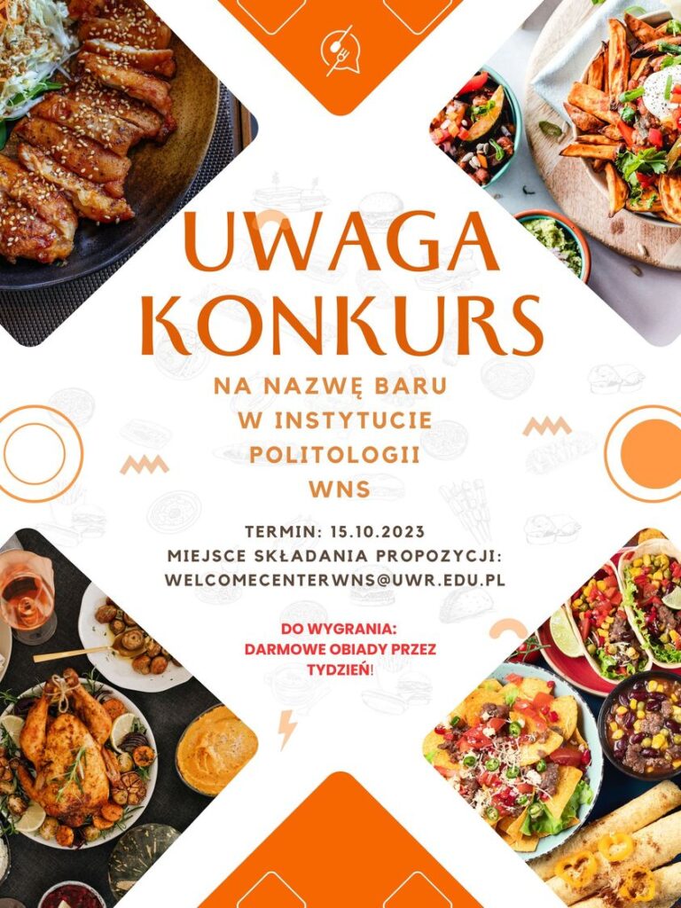 plakat konkursu na nazwę baru