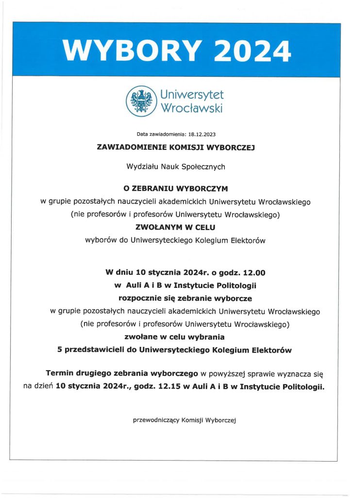 plakat - ogłoszenie w sprawie wyborów