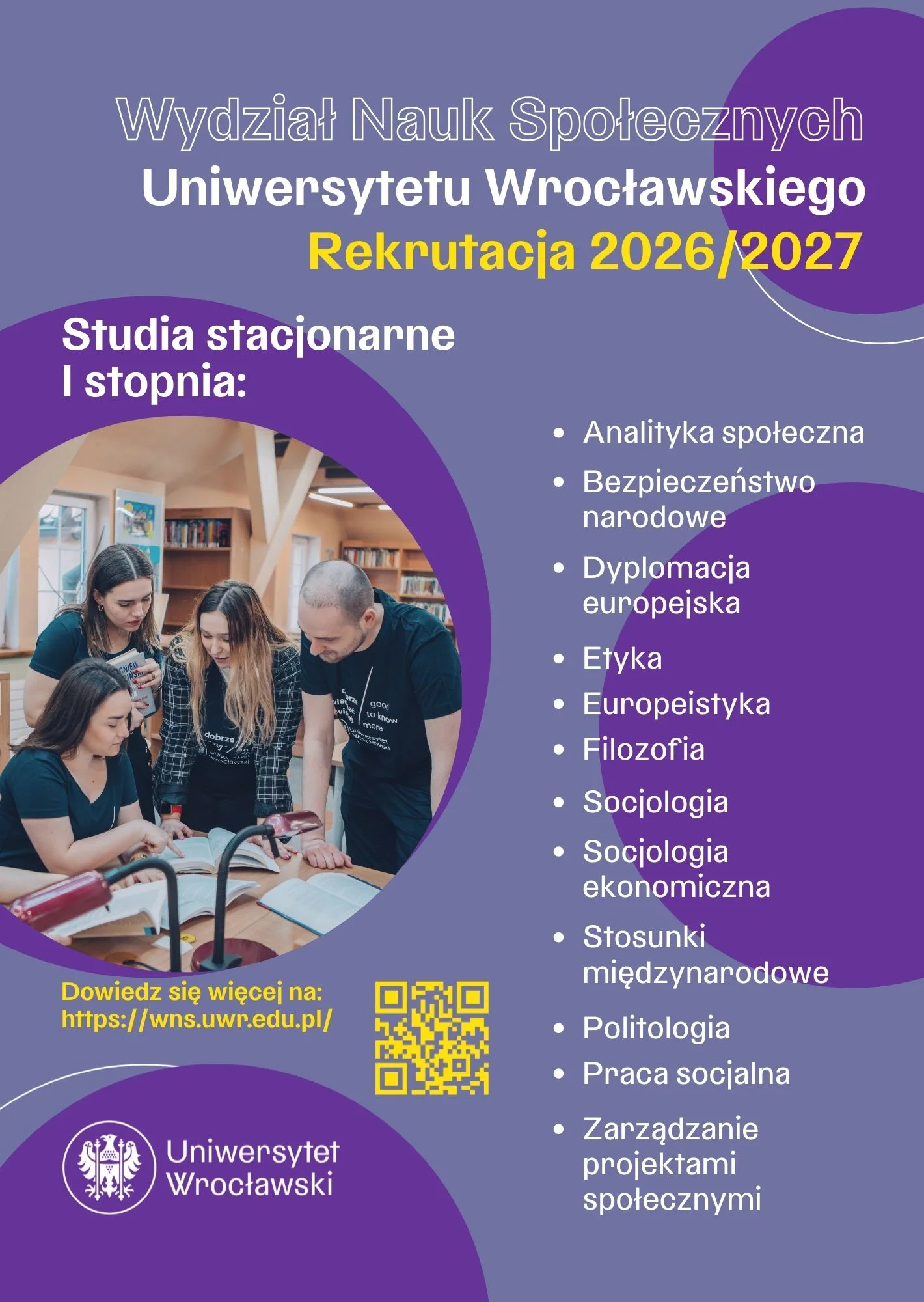 plakat kierunków I stopnia